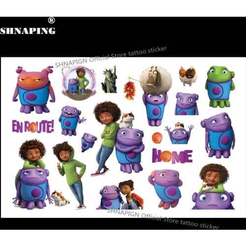 SHNAPIGN Home Alien Oh & Tip Child Temporary Tattoo Body Art Flash Tattoo Stickers 17*10cm Waterproof Car Styling Fake Sticker