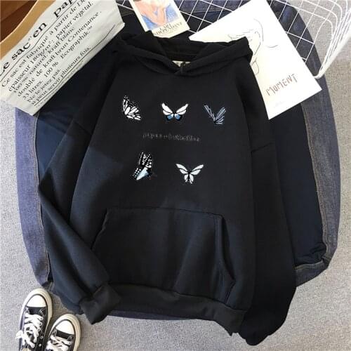 Y2K Fashion Autumn Women Hoodie Explosion Private Butterfly Sweatshirt Hoodies Printed Long-Sleeved Women Harajuku Sweatshirt