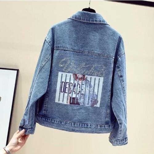 2018 New Fashion Design Sequins Sleeve Women Denim Short Jacket Coat Crop Tops Punk Style Women Spring Jacket Coat XZ229