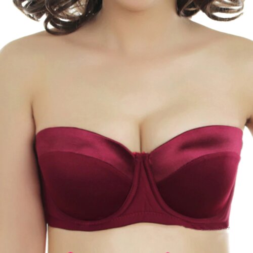 Strapless Womens Smooth Wedding Bra 1/2 Half Cup Underwire Non Padded Push Up Unlined Female Lingerie 36 38 40 42 B C D E