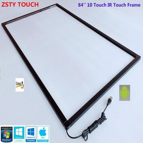 ZSTY Touch 84" inch IR touch frame 10 points usb infrared touch screen multi touch panel touchscreen overlay for monitor pc tv