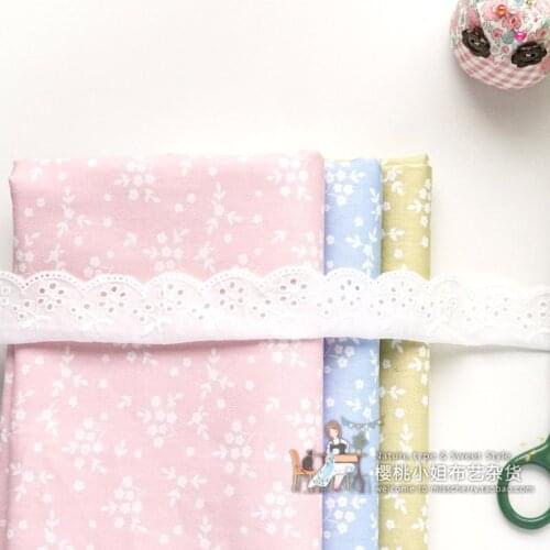 160x50cm Fresh Floral Twill Cotton Fabric DIY Childrens Wear Cloth Make Bedding Quilt Decoration Home 160g/m