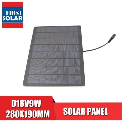 18V9W Solar panel 12V 7W with 5.5*2.1 DC Connector For Solar Powered Water Pump Solar Power System Cell Phone Charger DIY Toy