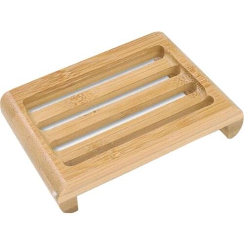 2pcs Bamboo Soap Holder Wooden Soap Dish Wood Soap Case Holder for Bathroom Shower Kitchen Scrubber