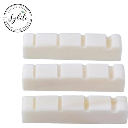 3 x Bass Bone Nut Up-Saddle For 4 String Bass Guitar