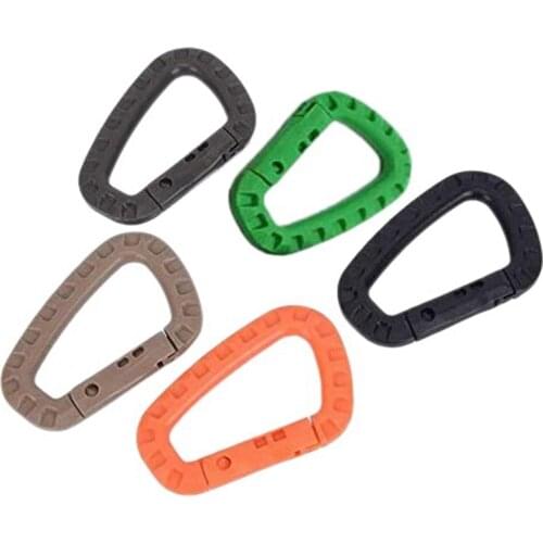 5 Pcs Carabiner Clip D Shape High Strength Plastic Hook Keychain for Backpack/Keychain Outdoor Climbing