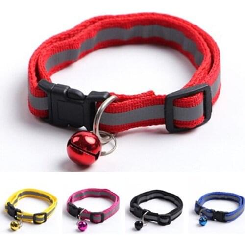 60 Pieces/Lot)1.0cm Width Nylon Material Dog Collar Reflective Style Cat Small Dog Pet Collars