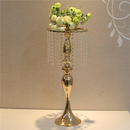 60cm Height gold wedding flower stand acrylic crystal Table Centerpiece Flower Stand Wedding decoration 10pcs/lot