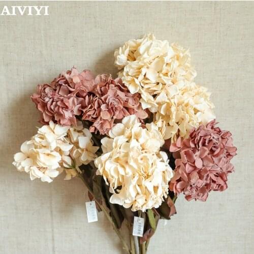 Aini Dream Dried Flower Hydrangea Wedding Garden Home Decor Party Christmas Decorations Artificial Flowers Plants for Crafts