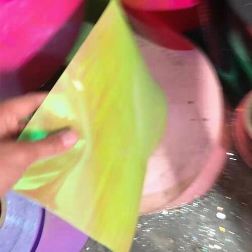 Sequins Sheet Light Green AB 15.8cm*400cm Sequins Raw Material PVC Arbitrary Cutting For Crafts Wedding Arrangement