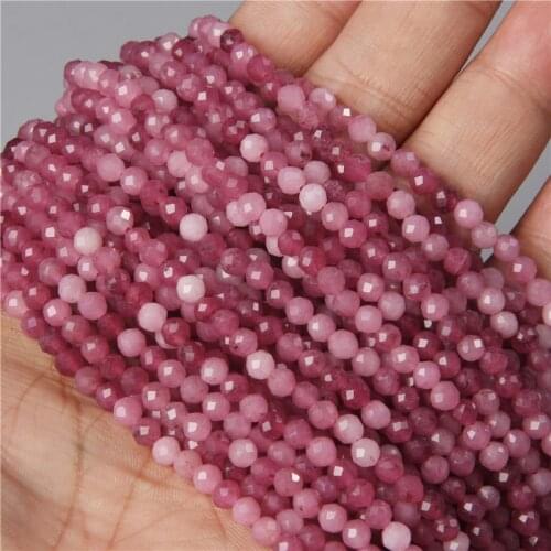 Wholesale Natural Red Angelite Stone Beads Faceted Loose Spacer Beads For Bracelet Necklace Jewelry Making Accessories Finding