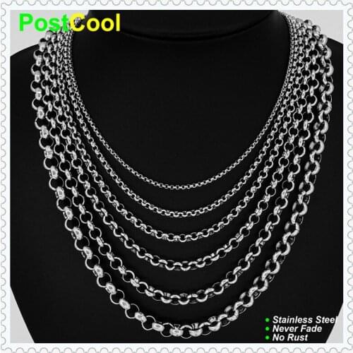 16"18"20"22"24"26"100%stainless steel chain necklace Beads many widths For pendant jewelry findings never fade no allergy DIY