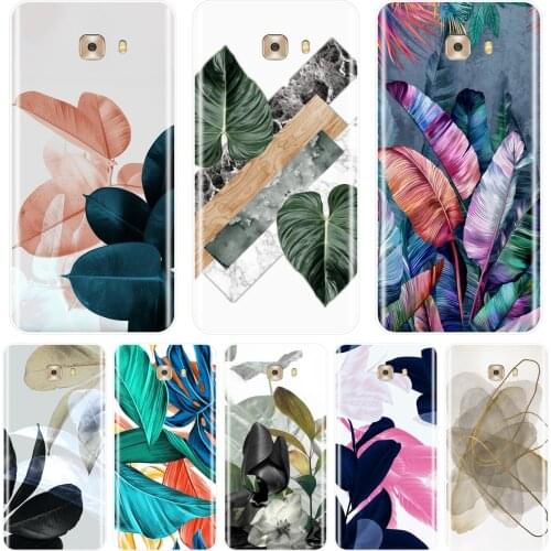 For Samsung Galaxy C9 C7 C5 Pro Case Silicone Aesthetic Flower Floral Leaf Art Soft Cover For Samsung Galaxy C5 C7 C8 Phone Case