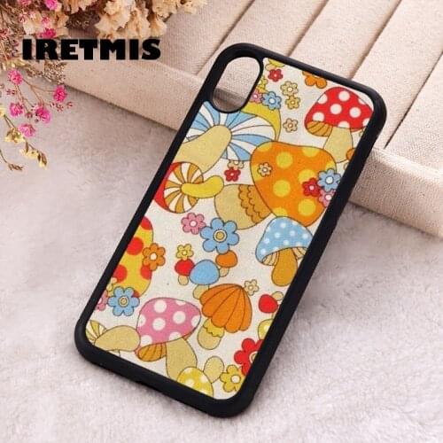 Iretmis 5 5S SE 2020 Phone Cover Case for iPhone 6 6S 7 8 Plus X Xs XR 11 12 Mini Pro Max Silicone Aesthetic Mushrooms Flowers