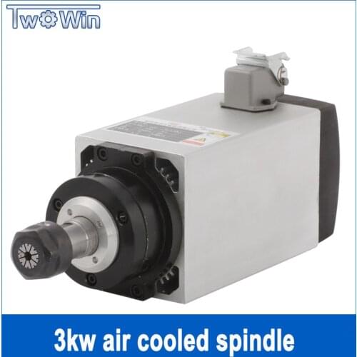 Twowin 220V /380V CNC Spindle Motor For CNC Milling Machine 3KW Air Cooled Spindle 80mm ER20 Router Milling Tools