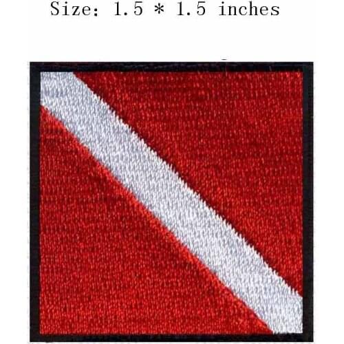 ICS Diver Flag 1.5"high embroidery patch for high quality sequin trim/boca juniors 2014/sons of anarchy patches