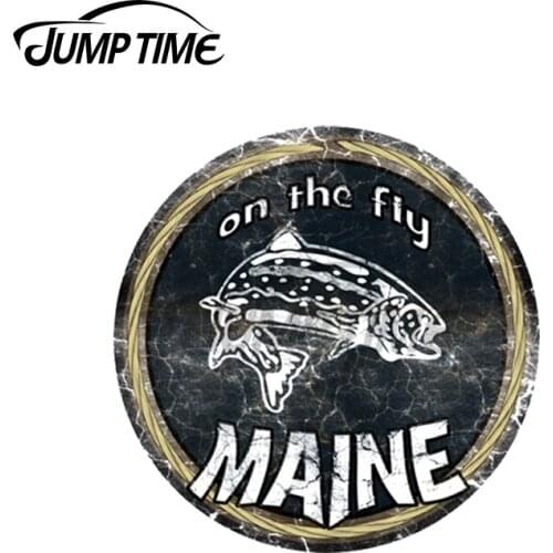 JumpTime 13 x 13cm For Maine On the Fly Car Stickers Windows Windshield Decal Personality Boat Suitcase Car Assessoires