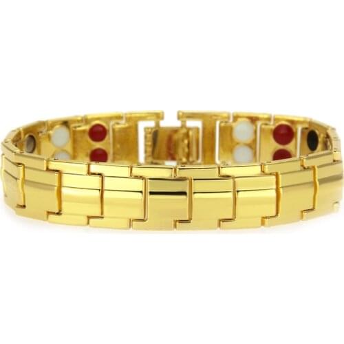 Fashion Titanium Steel Mens Bracelets Hip Hop Style Locomotive Chain Bracelet for Men Energy Wrist Band