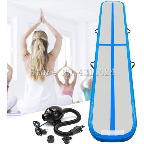 Inflatable Gym Mat Durable Air Track Tumbling Pad Floating Yoga Mat for Gymnastics Portable Air Floor Mat with Pump 300x50x10cm