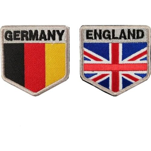 England German Flag Velcro Patch Armband Embroidered Cloth Badge United Kingdom Army Tactical Military Bag Hat Clothes Stickers