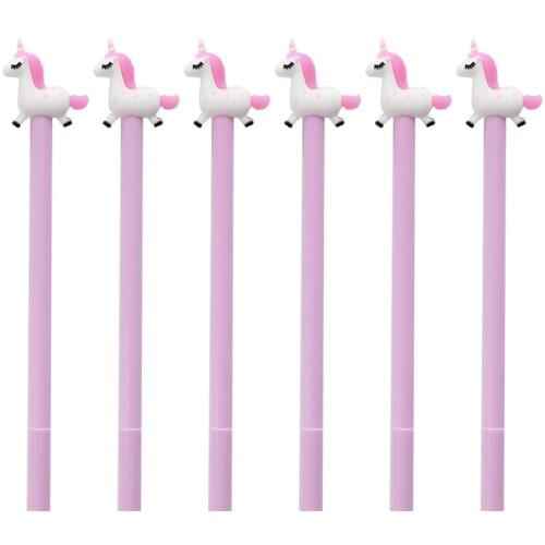 24Pcs/Set Novelty Elegant Cute School Pens Unicorn Gift Girl Stationery Funny Kawaii Blue Ink Rollerball Ballpoint Stuff Thing