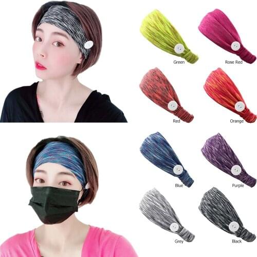Hair Bands Turban Hair Accessories Elegant Button Headbands for Women Girls Headdress Sports Yoga Running Headwear