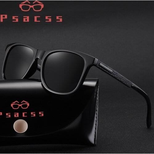 Psacss 2019 Vintage Square Polarized Sunglasses Men Resin Frame Sun Glasses For Male Driving Fishing lentes/gafas de sol hombre