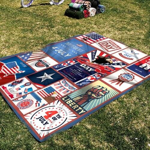 Independence Day Blanket Multicolor Print Rectangle Wall Decorative Tapestry Carpet for Living Room Park Garden