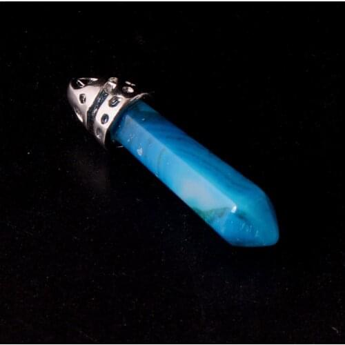 Wholesale 50pcs Natural Gems Stones Hexagonal Crystal Pointed Healing Reiki Pendants Vintage Pattern Fine Jewelry Free Shipping