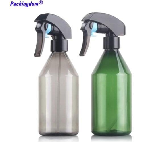 10pcs Plastic Sprayer Empty Trigger Green PET Mist Atomizer Gardening Spray Bottles Grey Hairdressing for Salon Home Use 300ml