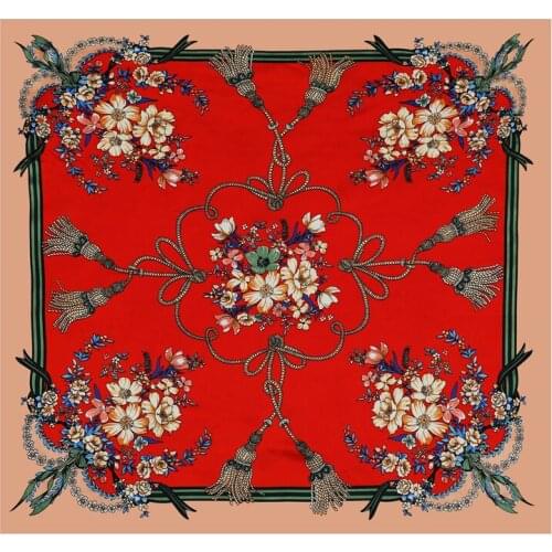 2020 Summer Silk Scarf Square Print Hijab Women Shawl and Wrap Fashion Bandana Female Neckerchief Hair Band Lady Headband