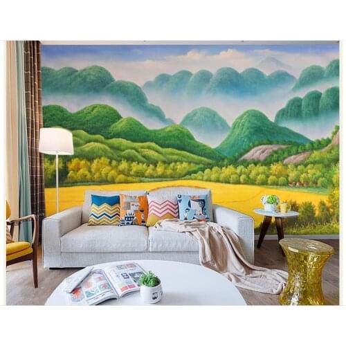 Custom High-end mural 3d photo wallpaper murals High-definition oil painting Pastoral landscape art background murals wall decor
