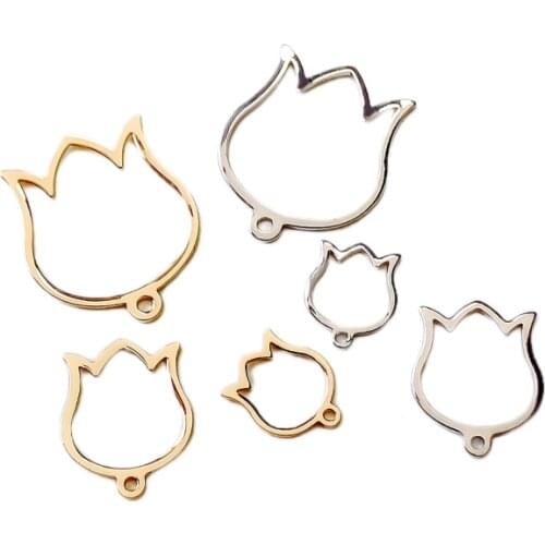 Real Gold Silver Color Plated Earring Eardrop Copper Pendant Accessories Necklace Charms Diy Making Wholesale Jewelry 10pcs