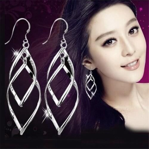 SHQIYAYI Long Drop Earrings For Women Korean Hot Fashion Jewelry Gifts Bride Wedding Party Hook Eardrop 54