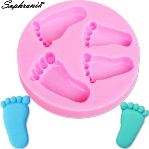 Sophronia M136 3D Feet Fondant Silicone Molds Cake Decorating Biscuit Surgarcraft Chocolate Gumpaste Cake Moulds