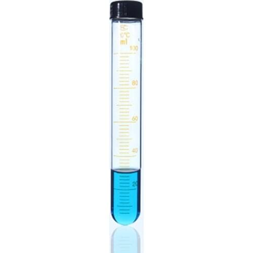2pcs/lot 100ml Glass Test Tube with Screw Cap Calibration Test Tube Laboratory Supplies