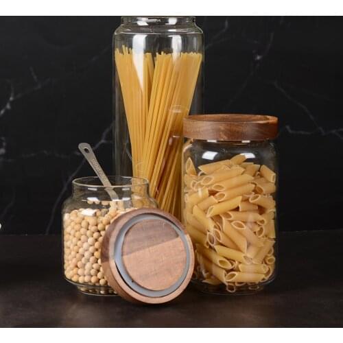 QUEENBAR Large Capacity Glass Jars Storage Tank Kitchen Canister Bottles Container Storage With Glass Lid Sealed Coffee Jars