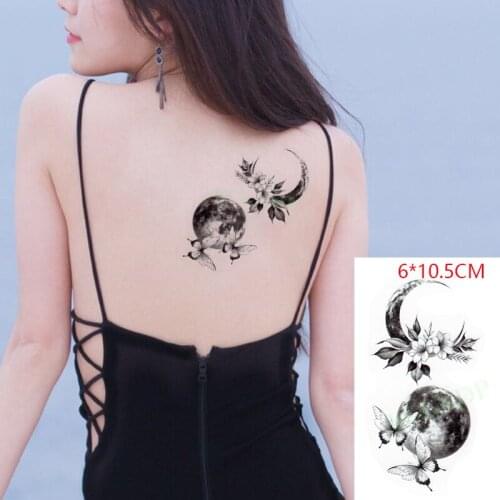 Waterproof Temporary Tattoo Sticker Flower Butterfly Planet Moon Body Art Flash Tattoo Fake Tattoo for Women Men