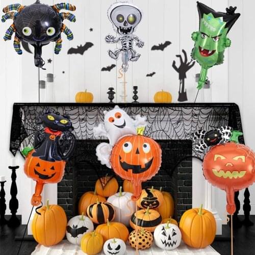Halloween Balloon Ghost Pumpkin Skull Globos Halloween Party Decoration Balloon Spider Bat Witch Foil Balloon Supplies Kids Gift
