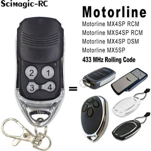 Motorline MX4SP RCM New FALK 4 Channel Replacement Remote Control Garage Command Gate Key Fob 433MHz Rolling Code Transmitter