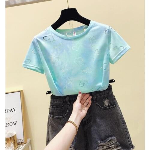 Women T shirts Print Kawaii Fashion Cute Tshirt 2020 new Summer Hollow O neck T-shirts Womens Korean Tee Top Sent within 48h