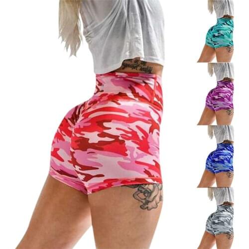 Womens camouflage sports tight yoga shorts non-slip bicycle shorts compression fitness leggings yoga shorts Capris