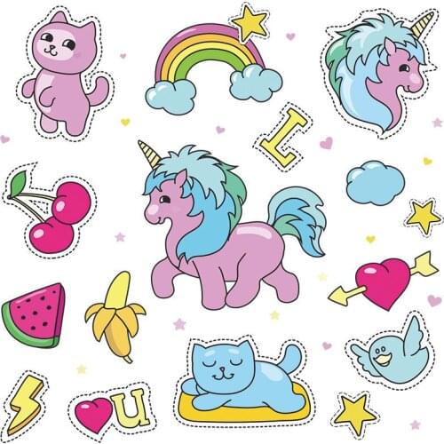 1pcs Unicorn My Little Horse Poni Iron on Transfer for Clothes DIY T-Shirt Applique Heat Transfer Vinyl Stickers on Backpack