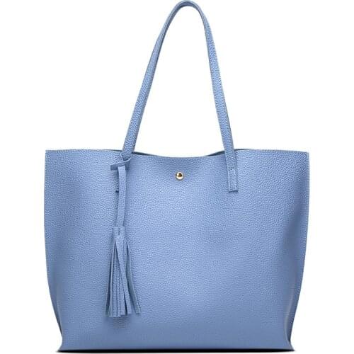 2021 Women Tassel Handbag Shoulder Bags Tote Female Purse Fashion PU Leather Large Capacity Top Handle Bag