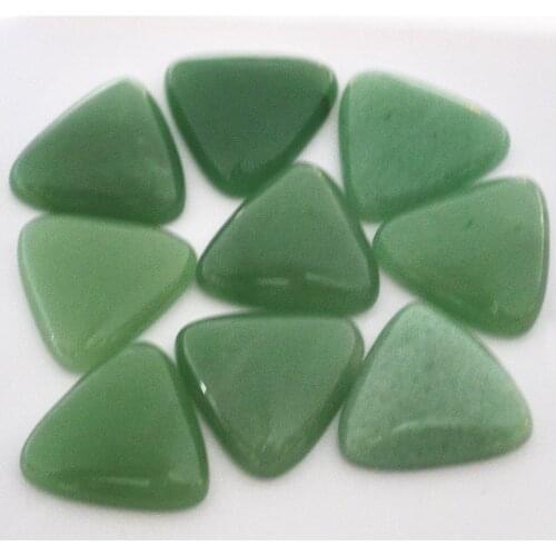 25MM*25*8mm Natural Stone Cabochons CAB Triangle Green Aventurine Beads For DIY Jewelry Making Side length 10PCS Free Shipping