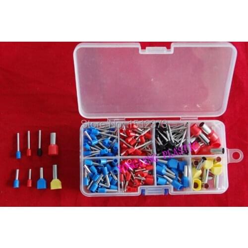 255 PCS/box cable connector splice insulated terminal block kit wire cable ferrules from 22-5AWG
