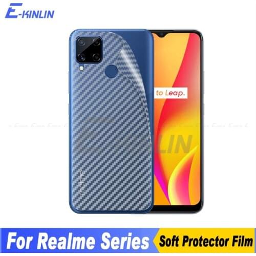3D Carbon Fiber Back Cover Screen Protector For OPPO Realme C1 C2 C3 C3i C11 C12 C17 Sticker Protective Film Not Glass