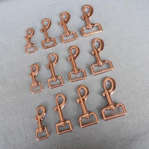 50 Pcs/Lot 15mm 20mm 25mm 32mm Metal dog Clasp Kirsite DIY Dog Leash parts top quality 360 Swivel Swivel Trigger Snap Hooks