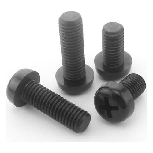 50PCS M3x10mm Black Nylon Pan Head Screws new M3*10MM