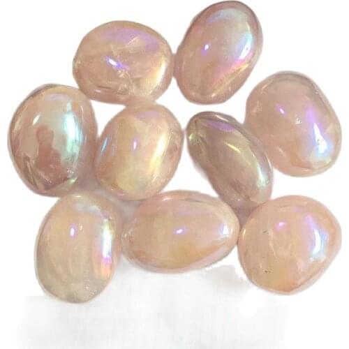 Aura Angel Natural Pink Rose Crystal palm stones playthings small stones and crystals healing crystals